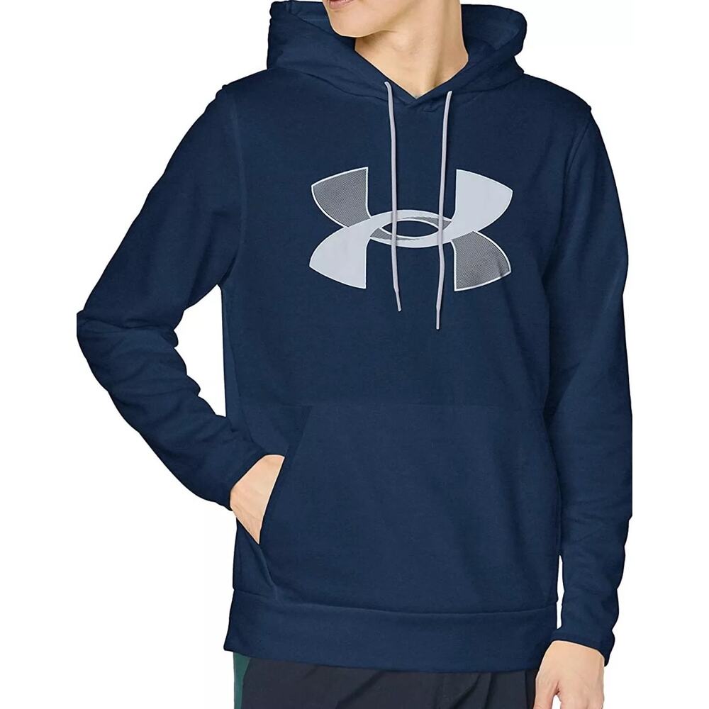 Under Armour Cold Gear 1357085‎ Fleece Big Logo Hoodie Blue Sweatshirt S